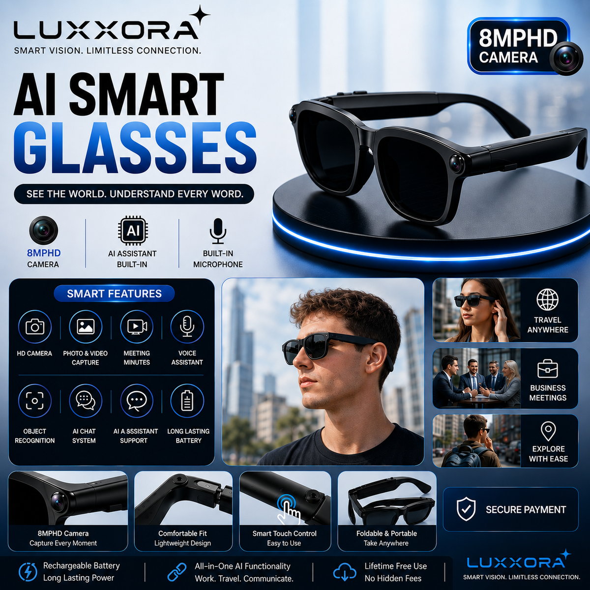AI Smart Glasses – Smart Wearable Eyewear