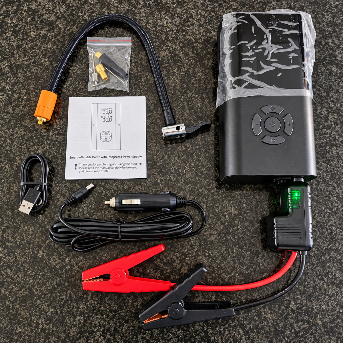 3-in-1 Car Jump Starter, Inflator & Power Bank