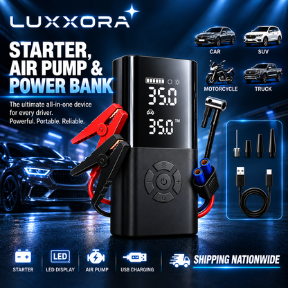 3-in-1 Car Jump Starter, Inflator & Power Bank